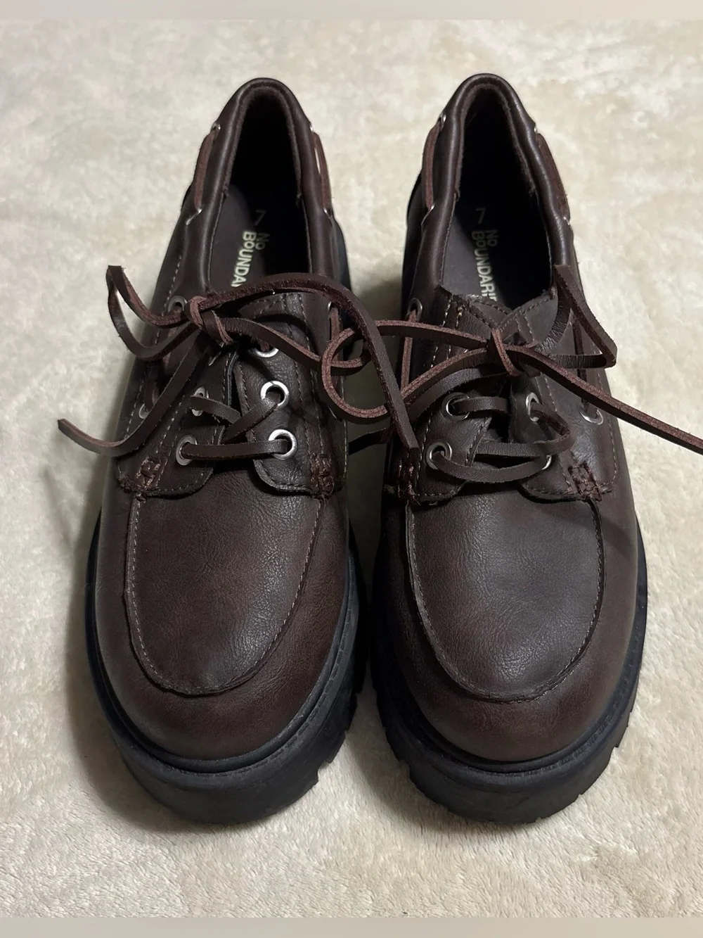 No Boundaries Women's Dark Brown Platform Lace-Up Shoes